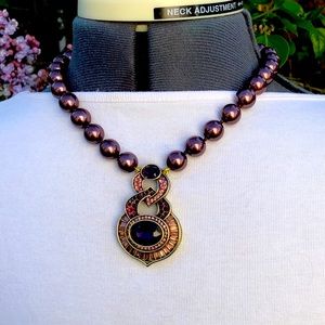 Heidi Daus 🆕Signature Edition Aubergine beaded drop necklace